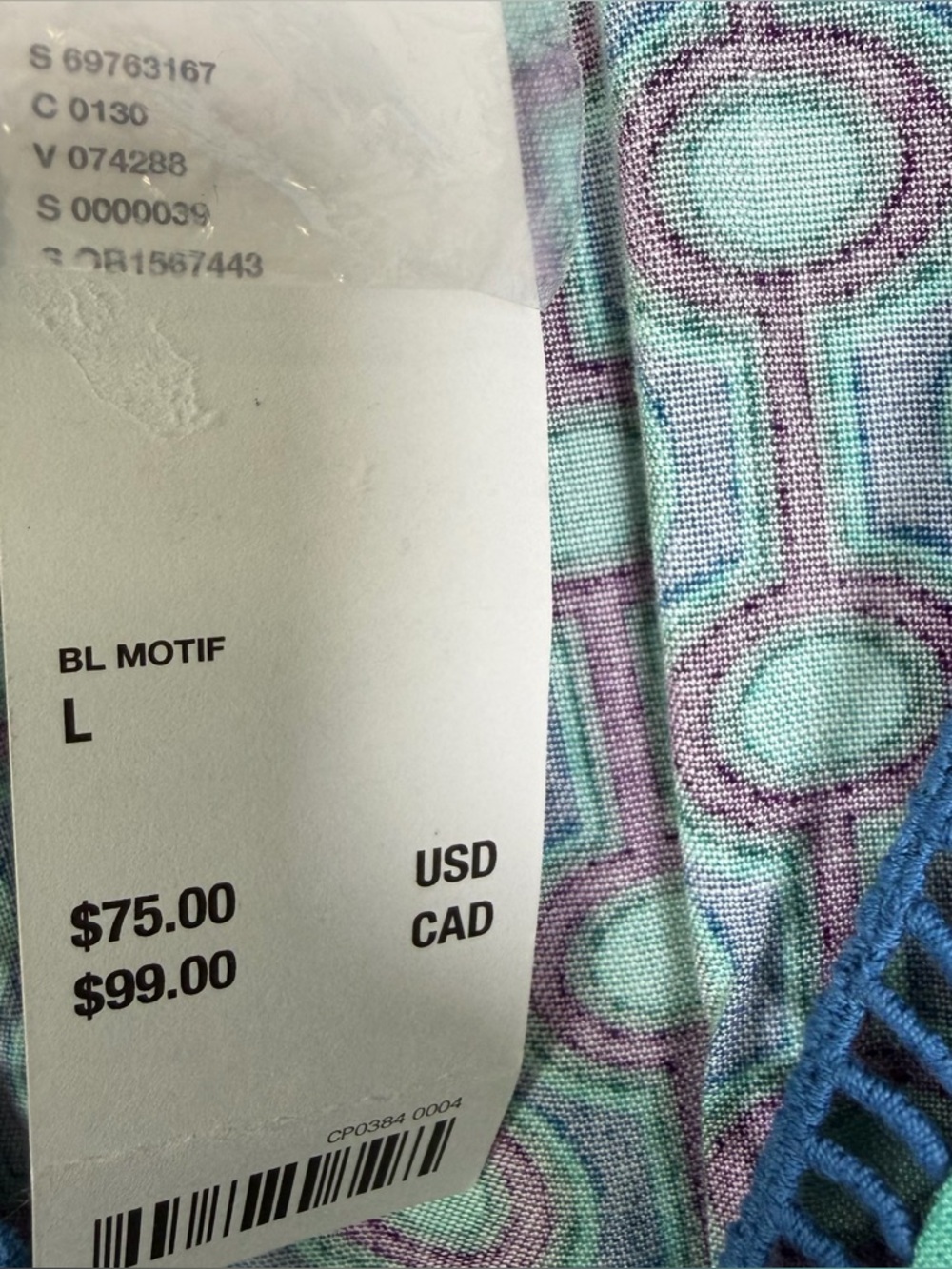 Urban Outfitters Women’s Blue Geometric Print Smocked Dress Boho Retro Y2K Sz L - Picture 8 of 12